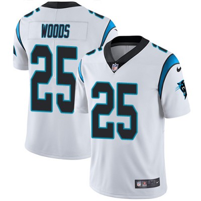 Nike Carolina Panthers #25 Xavier Woods White Men's Stitched NFL Vapor Untouchable Limited Jersey